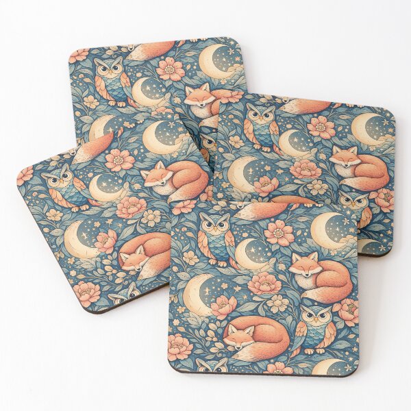 Artikelvorschau, Fuchs- und Eulen-Tessellation entworfen und verkauft von TenderPawStudio.