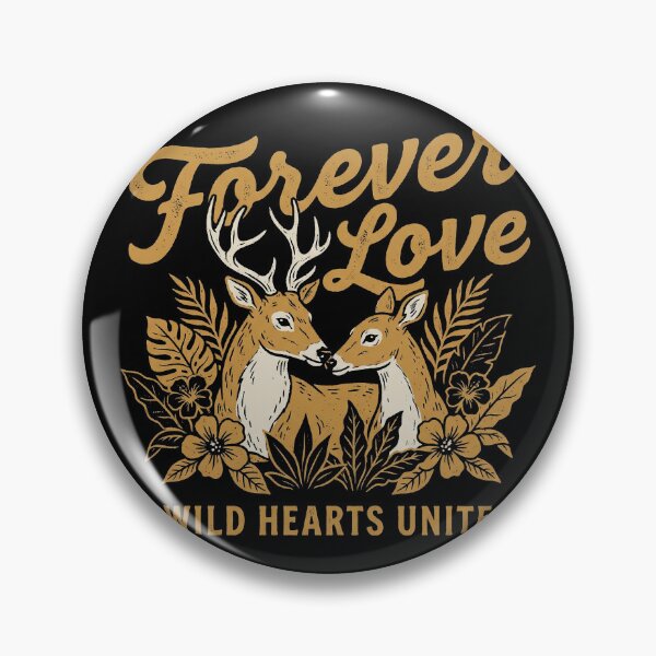 Item preview, Forever Love Deer Couple Wild Hearts Unite Vintage Art designed and sold by zzz888.