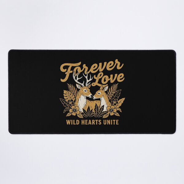 Item preview, Forever Love Deer Couple Wild Hearts Unite Vintage Art designed and sold by zzz888.