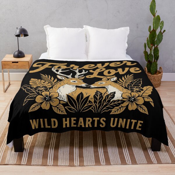 Item preview, Forever Love Deer Couple Wild Hearts Unite Vintage Art designed and sold by zzz888.