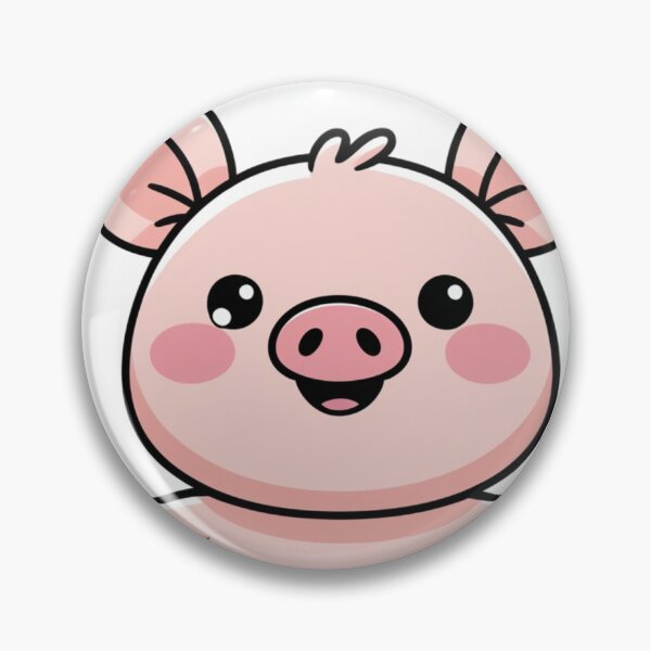 Item preview, Cute Kawaii Pig Face Sticker - Chibi Pink Piggy designed and sold by MiniPrintMagic.