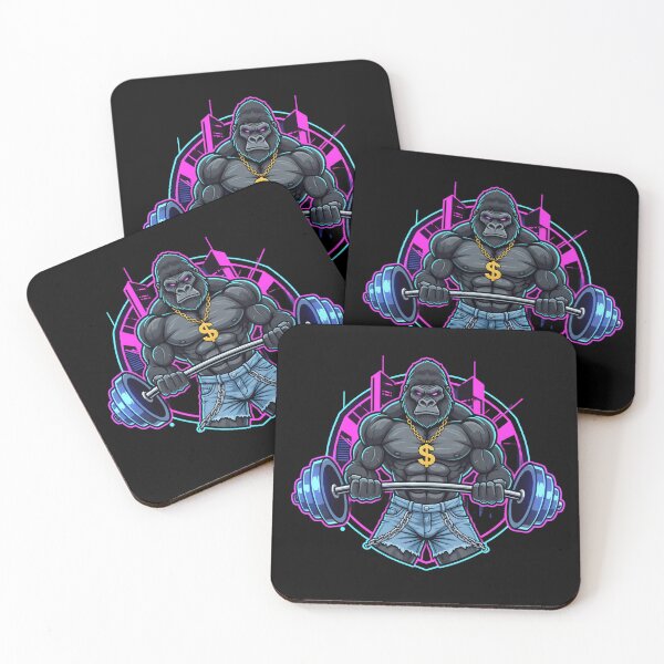 Item preview, Muscular Gorilla Bodybuilder Neon Mascot designed and sold by Sastore.online .