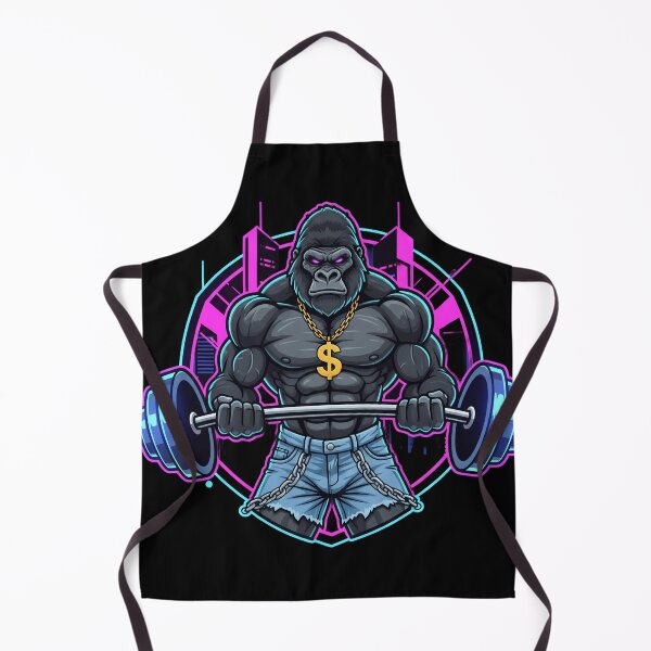 Item preview, Muscular Gorilla Bodybuilder Neon Mascot designed and sold by Sastore.online .