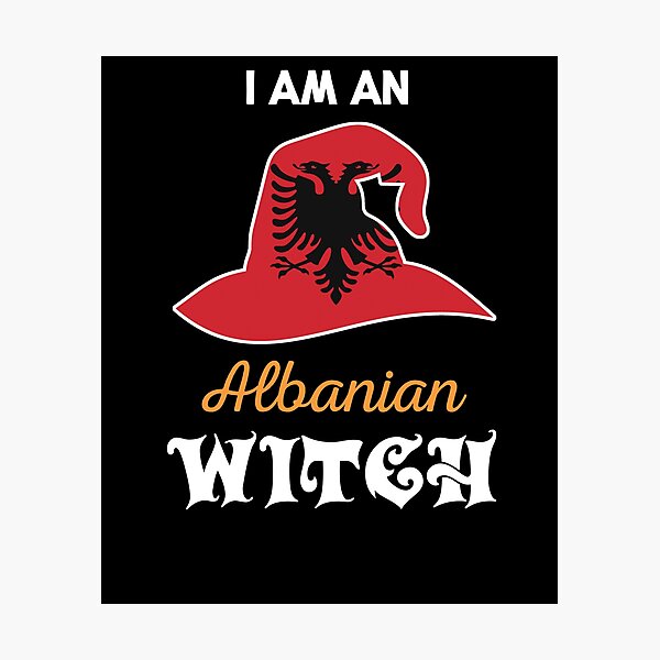 "Witch Halloween Albanian Flag" Photographic Print for Sale by