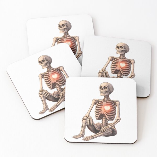 Item preview, Still Waiting Skeleton with Glowing Heart – Romantic Gothic Art Illustration designed and sold by TTStudio.