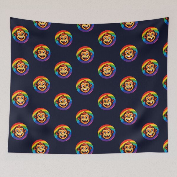 Item preview, Happy Rainbow Monkey Cartoon Portrait designed and sold by Rostislav Bouda.