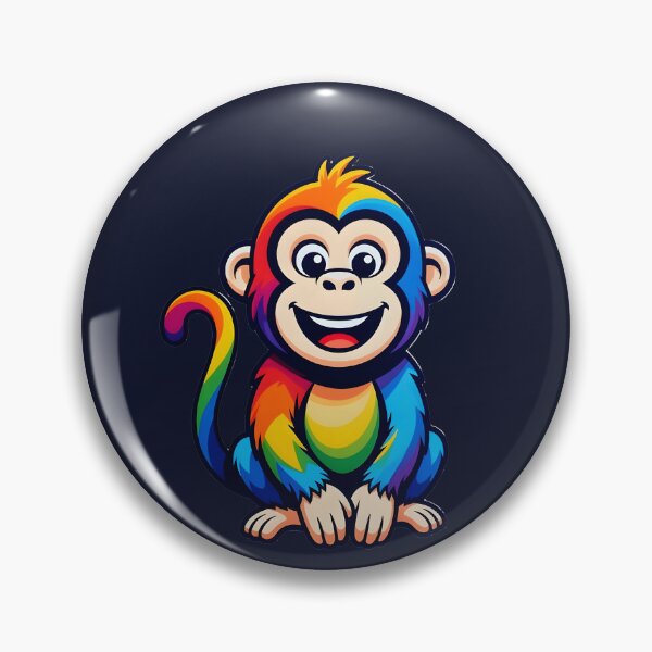 Item preview, Vibrant Rainbow Cartoon Monkey Friend designed and sold by Rostislav Bouda.