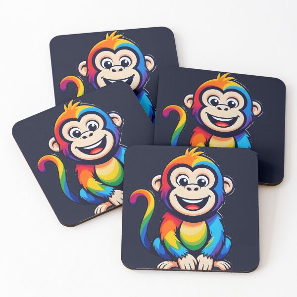 Item preview, Vibrant Rainbow Cartoon Monkey Friend designed and sold by Rostislav Bouda.