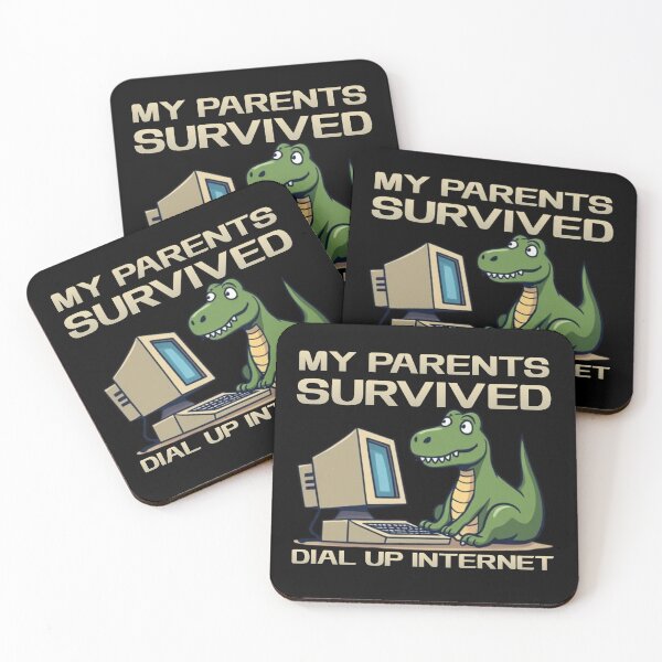 Item preview, My Parents Survived Dial-Up Internet Funny Dinosaur designed and sold by PROPera-design.