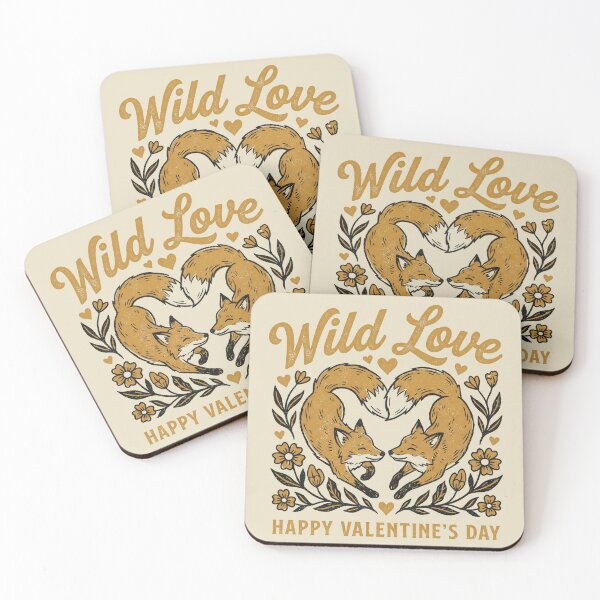 Item preview, Wild Love Vintage Foxes Heart Floral Illustration designed and sold by zzz888.