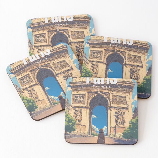 Item preview, Anime Girl Gazing at the Arc de Triomphe in Soft Pastels designed and sold by JacksoonLester.