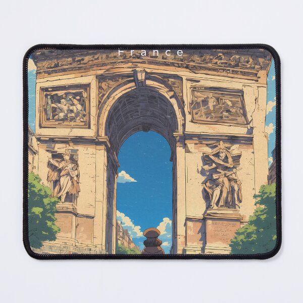 Item preview, Anime Girl Gazing at the Arc de Triomphe in Soft Pastels designed and sold by JacksoonLester.