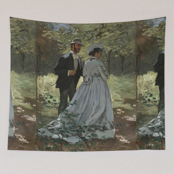Item preview, Bazille and Camille Study for Dejeuner Sur Lherbe by Claude Monet: Romantic Woodland Stroll Poster designed and sold by artofuniverse.