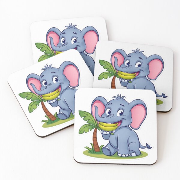 Item preview, Cartoon Elephant Eating banana happily designed and sold by MagicMaker1984.