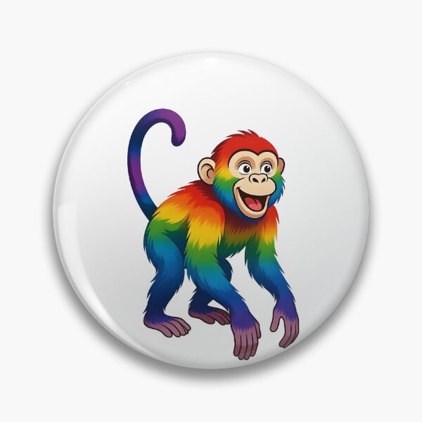 Item preview, Vibrant Walking Rainbow Monkey Illustration designed and sold by Rostislav Bouda.