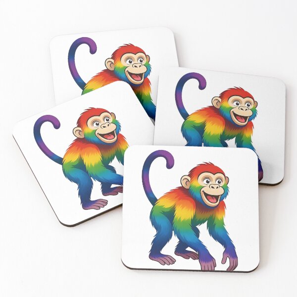 Item preview, Vibrant Walking Rainbow Monkey Illustration designed and sold by Rostislav Bouda.