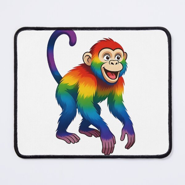 Item preview, Vibrant Walking Rainbow Monkey Illustration designed and sold by Rostislav Bouda.