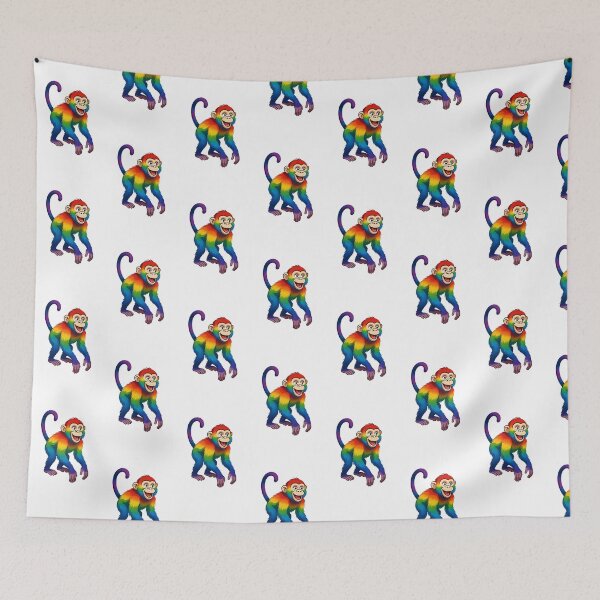 Item preview, Vibrant Walking Rainbow Monkey Illustration designed and sold by Rostislav Bouda.