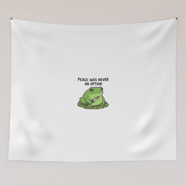 Item preview, Funny Frog With Knife - Peace Was Never An Option Meme designed and sold by Maclaw200d.