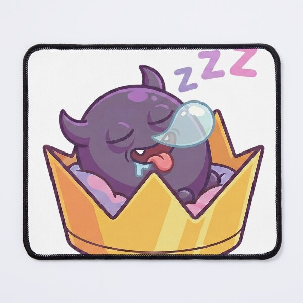 Item preview, Zot the Sleepy Tiny Demon: Napping in Crown with Snot Bubble (Kawaii Sticker) designed and sold by ColorTheoryLab.