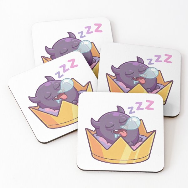 Item preview, Zot the Sleepy Tiny Demon: Napping in Crown with Snot Bubble (Kawaii Sticker) designed and sold by ColorTheoryLab.