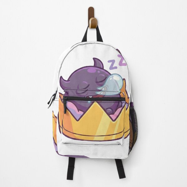 Item preview, Zot the Sleepy Tiny Demon: Napping in Crown with Snot Bubble (Kawaii Sticker) designed and sold by ColorTheoryLab.