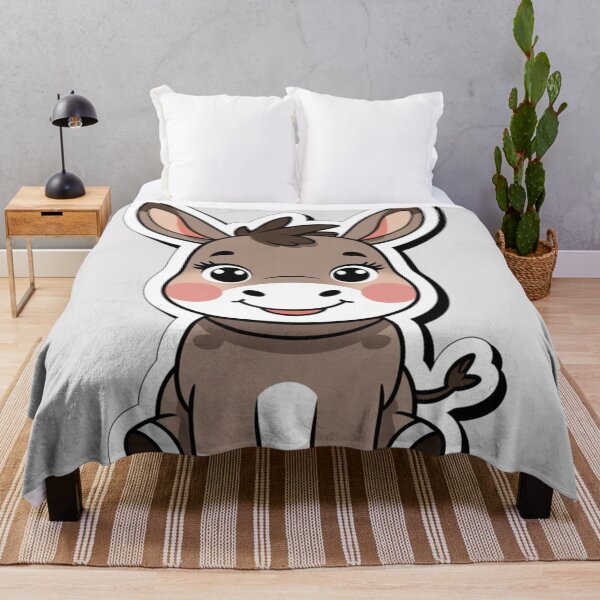 Item preview, Cute Kawaii Donkey Sticker - Chibi Smiling Donkey designed and sold by MiniPrintMagic.