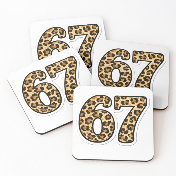 Item preview, leopard print 67 sticker designed and sold by cozychaos67.