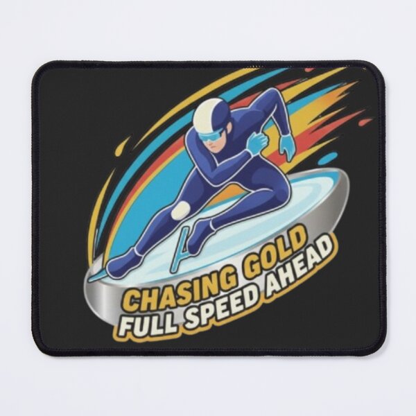 Item preview, Chasing Gold – Full Speed Ahead | Winter Skating Competition Art designed and sold by Blaze & Trail Creative.