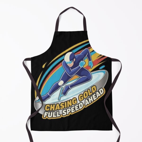 Item preview, Chasing Gold – Full Speed Ahead | Winter Skating Competition Art designed and sold by Blaze & Trail Creative.