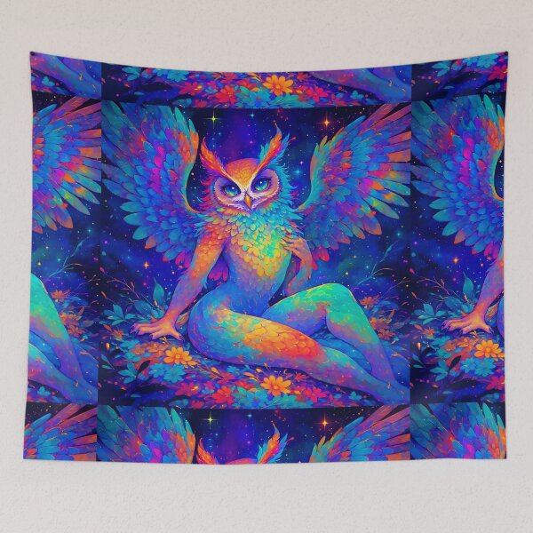 Item preview, Astral Owl Being – Luminous Fantasy Art designed and sold by Neer arts.