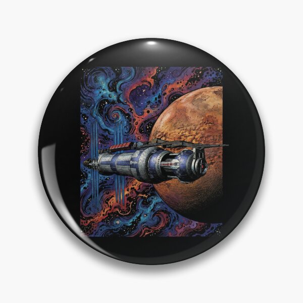 Item preview, Retro Sci-Fi Space Station Planet Art designed and sold by Fenay Designs.