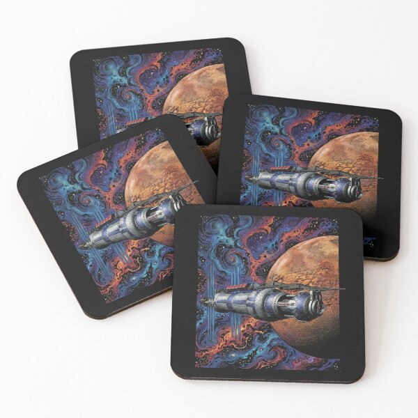 Item preview, Retro Sci-Fi Space Station Planet Art designed and sold by Fenay Designs.