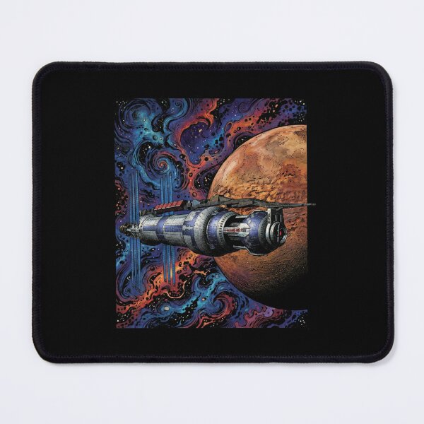 Item preview, Retro Sci-Fi Space Station Planet Art designed and sold by Fenay Designs.