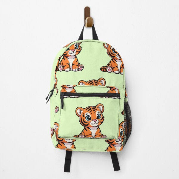 Item preview, Cute Sitting Tiger Pattern on Pistachio Green Background designed and sold by lunadesignsmoon.