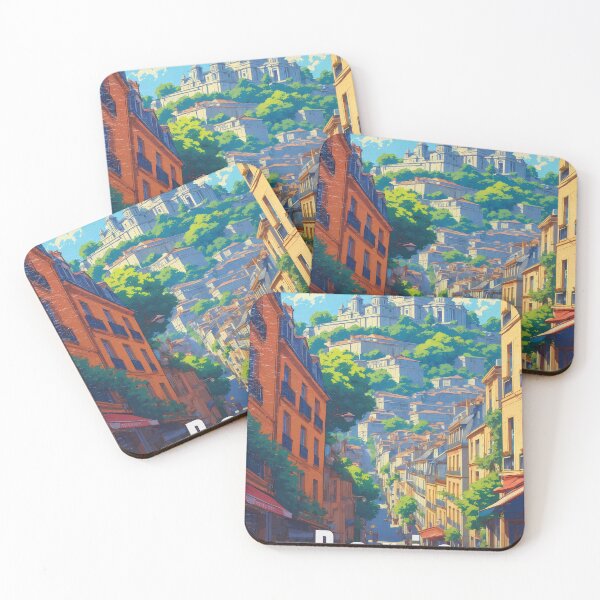 Item preview, Minimalist Vintage Anime View of Montmartre in Paris designed and sold by JacksoonLester.