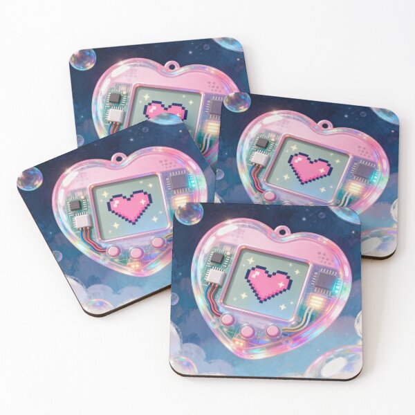 Item preview, Cyber Love Virtual Pet - Y2K Retro Translucent Heart designed and sold by HappySproutArt.