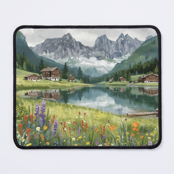 Item preview, Switzerland Mountains with flowers designed and sold by Anisha  Vaz.