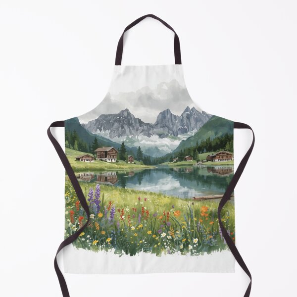 Artikelvorschau, Schweizer Berge mit Blumen entworfen und verkauft von Anisha Vaz.