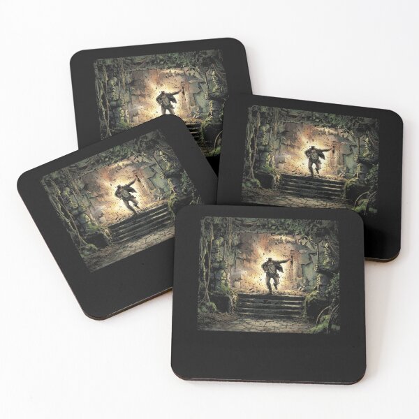Item preview, Retro Adventure Archeologist Temple Escape Art designed and sold by Fenay Designs.