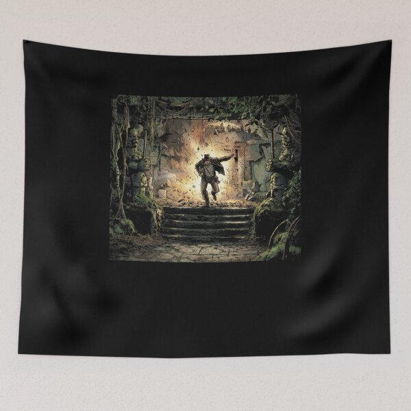 Item preview, Retro Adventure Archeologist Temple Escape Art designed and sold by Fenay Designs.