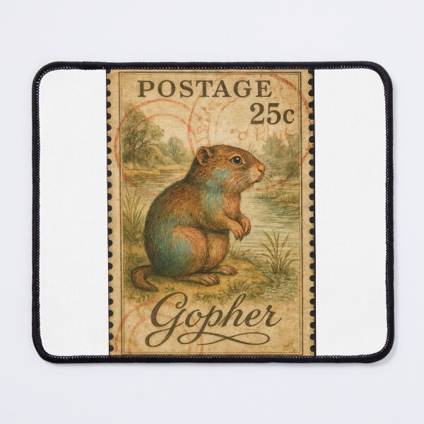 Item preview, Gopher Post: Nature’s Little Engineer in Vintage Style designed and sold by ForeverPrintsOK.