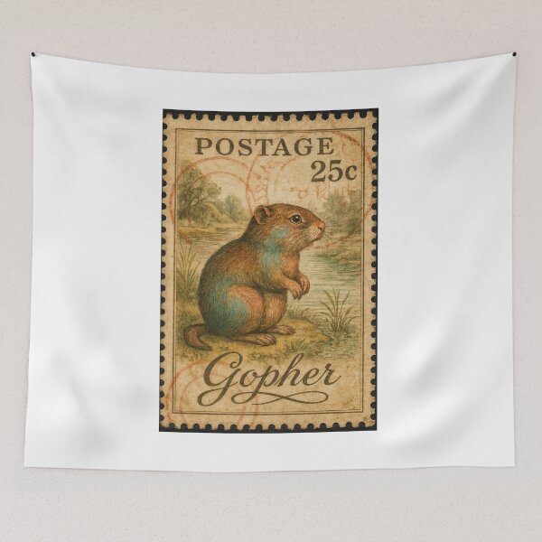 Item preview, Gopher Post: Nature’s Little Engineer in Vintage Style designed and sold by ForeverPrintsOK.