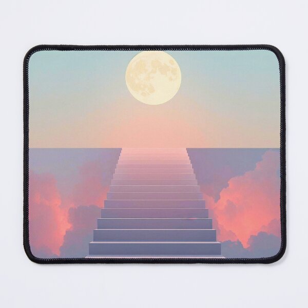 Item preview, Stairway to the Moon: Surreal Pastel Clouds and Celestial Path Wall Art designed and sold by Cozyartsss.
