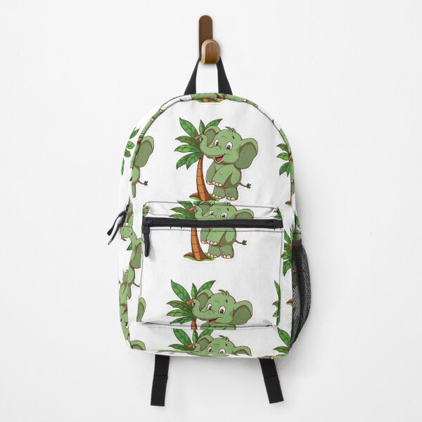 Item preview, Cartoon green Elephant enjoying near a banana tree designed and sold by MagicMaker1984.