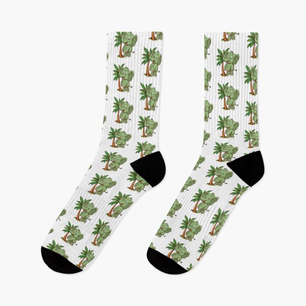Item preview, Cartoon green Elephant enjoying near a banana tree designed and sold by MagicMaker1984.