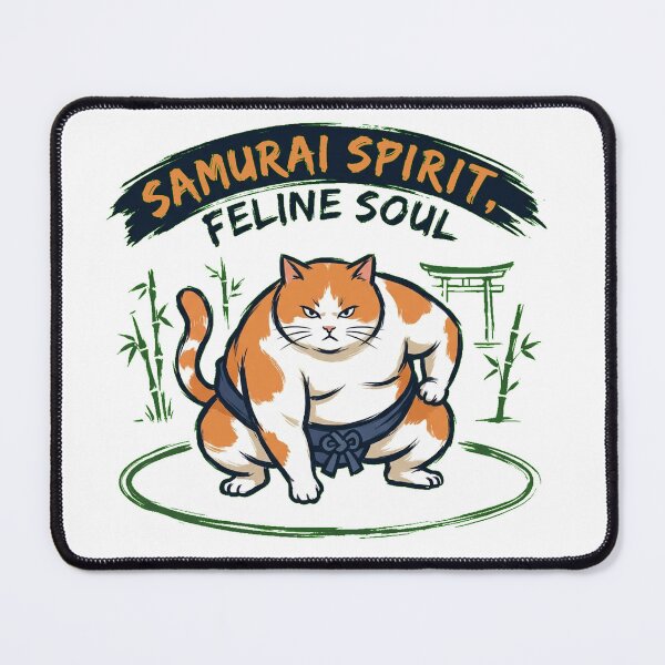Item preview, The Sumo Champion: Mighty Round Bicolored Cat Wrestler designed and sold by Thaivi Design.