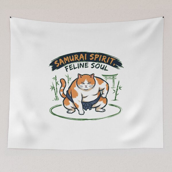 Item preview, The Sumo Champion: Mighty Round Bicolored Cat Wrestler designed and sold by Thaivi Design.