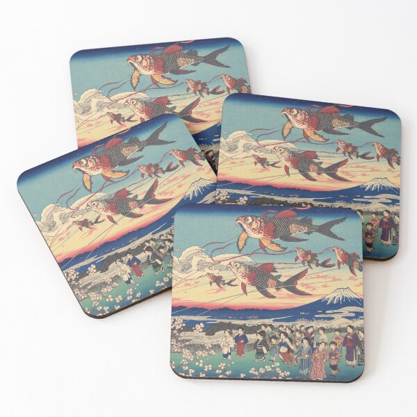 Item preview, Ukiyo-e Kite Festival Art | Edo Period Japan Carp Koinobori Print - Traditional Japanese Woodblock Style designed and sold by Vandy Fullam.