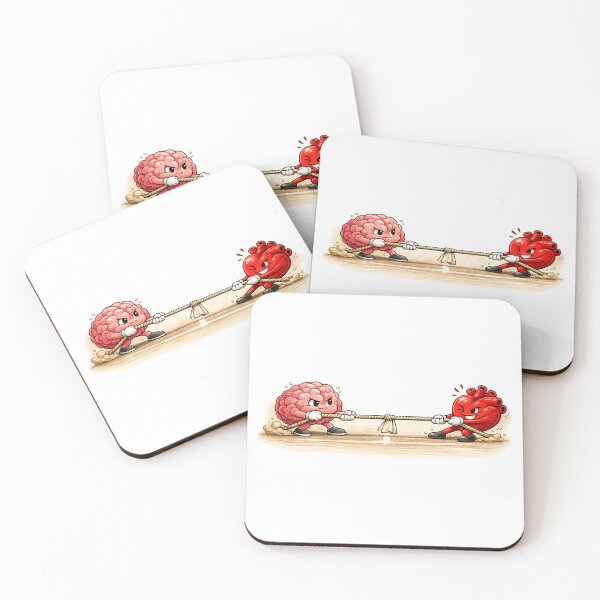 Item preview, Heart vs Brain – Cute Tug of War Between Logic & Emotion designed and sold by Himanigupta808.